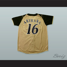 Load image into Gallery viewer, Kohei Arihara 16 Hokkaido Nippon-Ham Fighters Button Down Tan Baseball Jersey with Patch