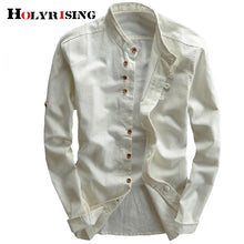 Load image into Gallery viewer, Holyrising Men's Linen Shirts Long Sleeve Casual Slim Shirts High Quality Men Business Cotton Dress Shirts M-5XL 18859-5