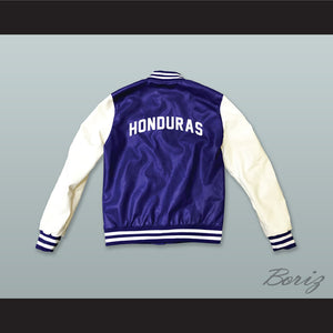 Honduras Blue and White Lab Leather Varsity Letterman Jacket