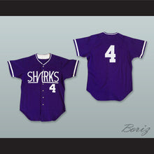 Load image into Gallery viewer, Honolulu Sharks 4 Purple Button Down Baseball Jersey