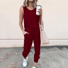 Load image into Gallery viewer, Hooded Tracksuit Women 2 Pcs Running Set 2020 Patchwork Joggers Suits Workout Clothes Loose 1/4 Zipper Sweatshirts Sportswear