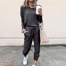 Load image into Gallery viewer, Hooded Tracksuit Women 2 Pcs Running Set 2020 Patchwork Joggers Suits Workout Clothes Loose 1/4 Zipper Sweatshirts Sportswear