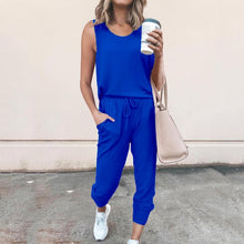 Load image into Gallery viewer, Hooded Tracksuit Women 2 Pcs Running Set 2020 Patchwork Joggers Suits Workout Clothes Loose 1/4 Zipper Sweatshirts Sportswear