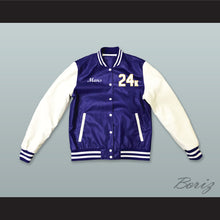 Load image into Gallery viewer, Hooligans Blue and White Lab Leather Varsity Letterman Jacket 2