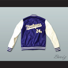 Load image into Gallery viewer, Hooligans Blue and White Lab Leather Varsity Letterman Jacket 2