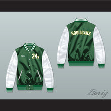 Load image into Gallery viewer, Bruno Mars 24K Hooligans Green/ White Varsity Letterman Satin Bomber Jacket 1