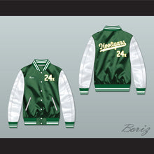 Load image into Gallery viewer, Bruno Mars 24K Hooligans Green/ White Varsity Letterman Satin Bomber Jacket 2