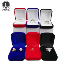 Load image into Gallery viewer, Hot Sale Blue Red Black Blocked Jewelry Package Box 4 Color Available Ring Stud Earrings Jewelry Organizer Storage Gift Box