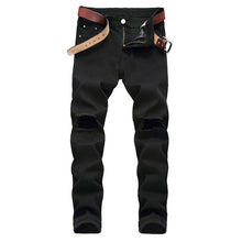 Load image into Gallery viewer, Hot Sale Skinny Biker Moto Jeans Men Ripped Jeans Pleated Designer Motorcycle Leisure Trousers Jeans Denim Pants Men's Jeans