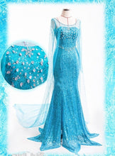 Load image into Gallery viewer, Hot Sales Elsa Queen Adult Women Dress Costume Cosplay Flowery Fancy Party Gown Dresses Vestido Blue Sexy Women Clothing