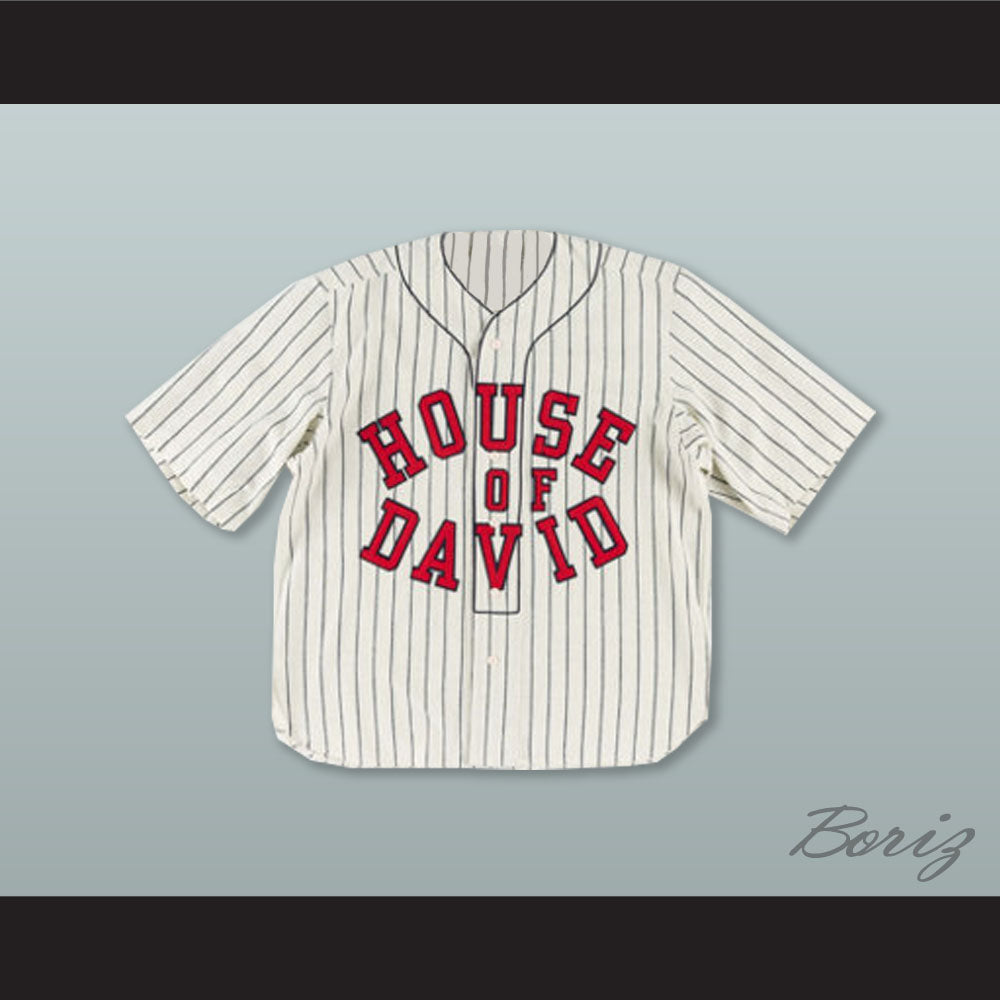 Cuban House of David 4 Negro League White Pinstriped Baseball Jersey