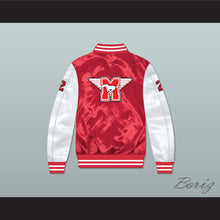 Load image into Gallery viewer, Huey Hewitt 2 Hamilton Mustangs Red/ White Varsity Letterman Satin Bomber Jacket