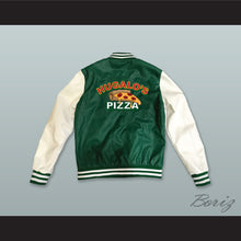 Load image into Gallery viewer, Hugalo&#39;s Pizza Green and White Lab Leather Varsity Letterman Jacket