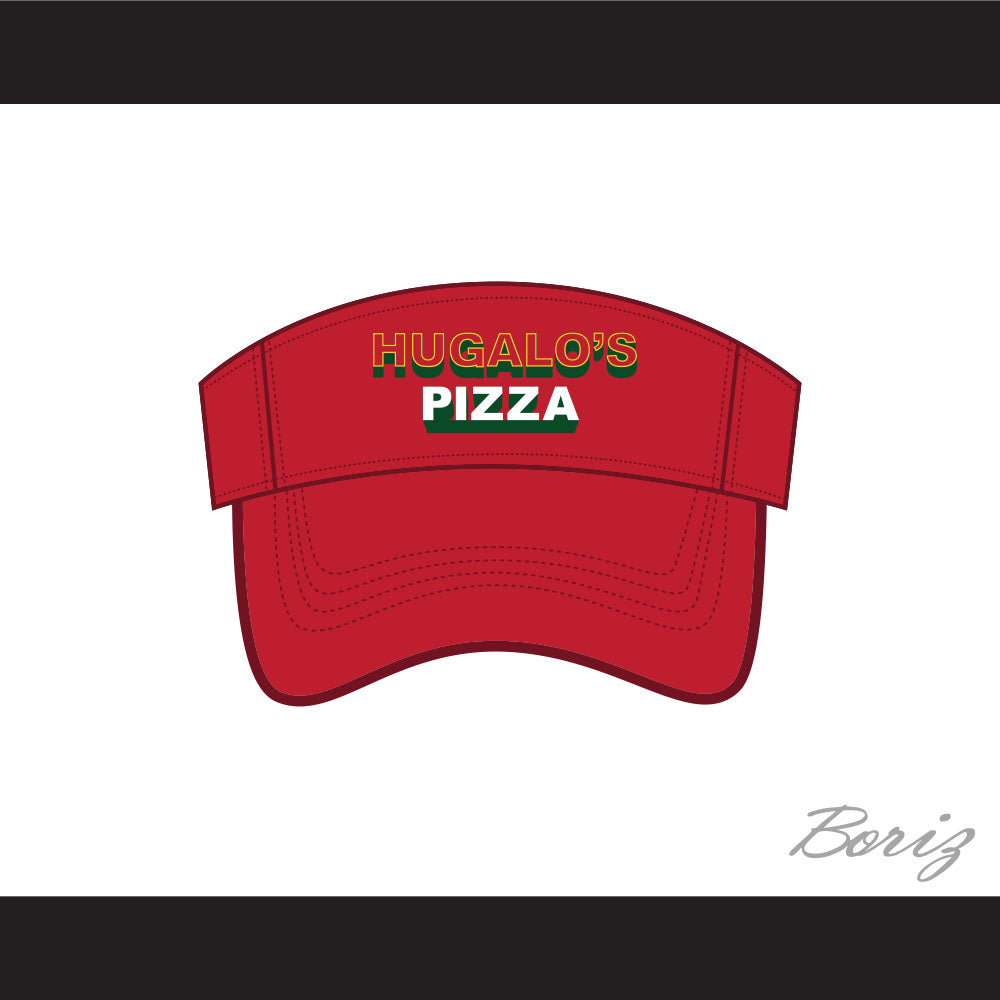 Hugalo's Pizza Logo 3 Red Baseball Visor Hat