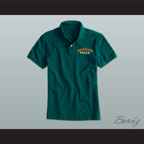 Ricky Bobby Hugalo's Pizza Logo 2 Dark Green Polo Shirt