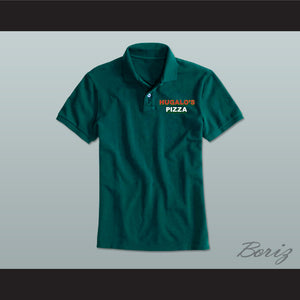 Ricky Bobby Hugalo's Pizza Logo 3 Dark Green Polo Shirt