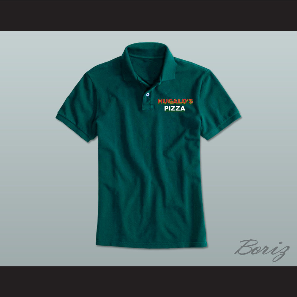 Ricky Bobby Hugalo's Pizza Logo 3 Dark Green Polo Shirt