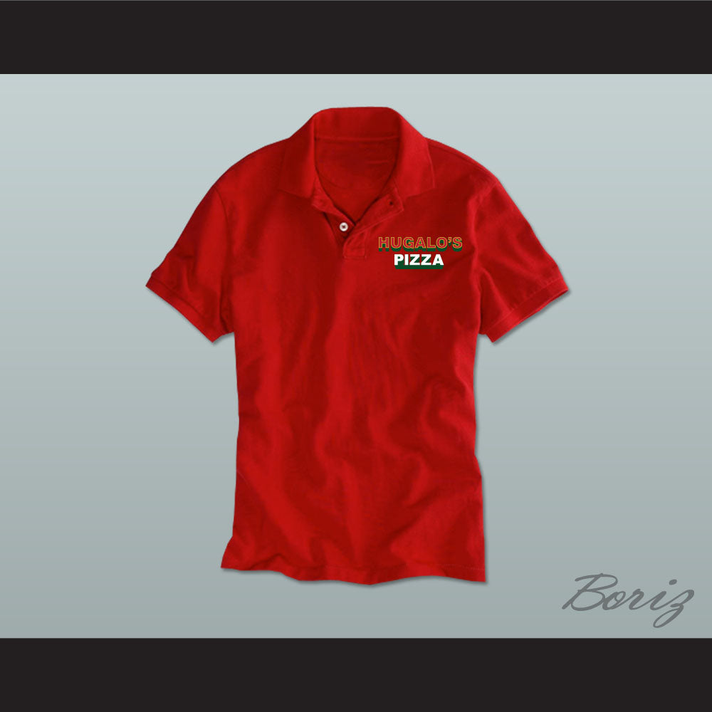 Ricky Bobby Hugalo's Pizza Logo 3 Red Polo Shirt