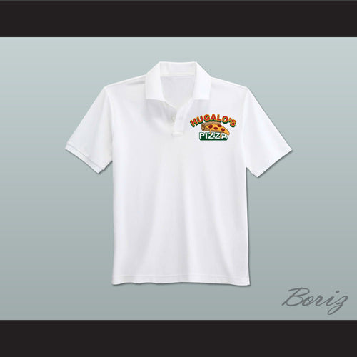 Ricky Bobby Hugalo's Pizza Logo 4 White Polo Shirt