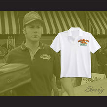 Load image into Gallery viewer, Ricky Bobby Hugalo&#39;s Pizza Logo 4 White Polo Shirt