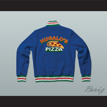 Load image into Gallery viewer, Hugalo's Pizza Blue Varsity Letterman Jacket-Style Sweatshirt