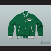 Load image into Gallery viewer, Hugalo's Pizza Green Varsity Letterman Jacket-Style Sweatshirt