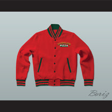 Load image into Gallery viewer, Hugalo's Pizza Red Varsity Letterman Jacket-Style Sweatshirt