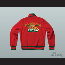 Load image into Gallery viewer, Hugalo's Pizza Red Varsity Letterman Jacket-Style Sweatshirt