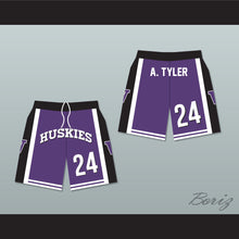 Load image into Gallery viewer, Antoine Tyler 24 Huskies Purple Basketball Shorts