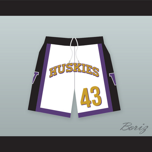 Kenny Tyler 43 Huskies White Basketball Shorts