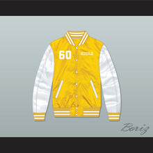 Load image into Gallery viewer, Nipsey Hussle 60 Crenshaw Yellow/ White Varsity Letterman Satin Bomber Jacket