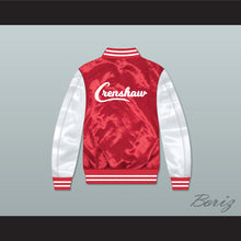 Load image into Gallery viewer, Nipsey Hussle 60 Crenshaw Red/ White Varsity Letterman Satin Bomber Jacket