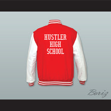 Load image into Gallery viewer, Hustler High School Red Wool and White Lab Leather Varsity Letterman Jacket