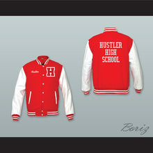 Load image into Gallery viewer, Hustler High School Red Wool and White Lab Leather Varsity Letterman Jacket