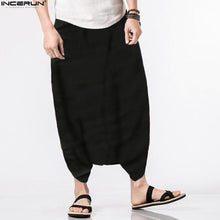 Load image into Gallery viewer, INCERUN 2019 Men Spring Summer Bloomers Male Casual Solid Harem Pants Fluid Big Crotch Pants Men Indian Nepal Baggy Pants S-5XL