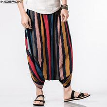 Load image into Gallery viewer, INCERUN 2019 Men Spring Summer Bloomers Male Casual Solid Harem Pants Fluid Big Crotch Pants Men Indian Nepal Baggy Pants S-5XL
