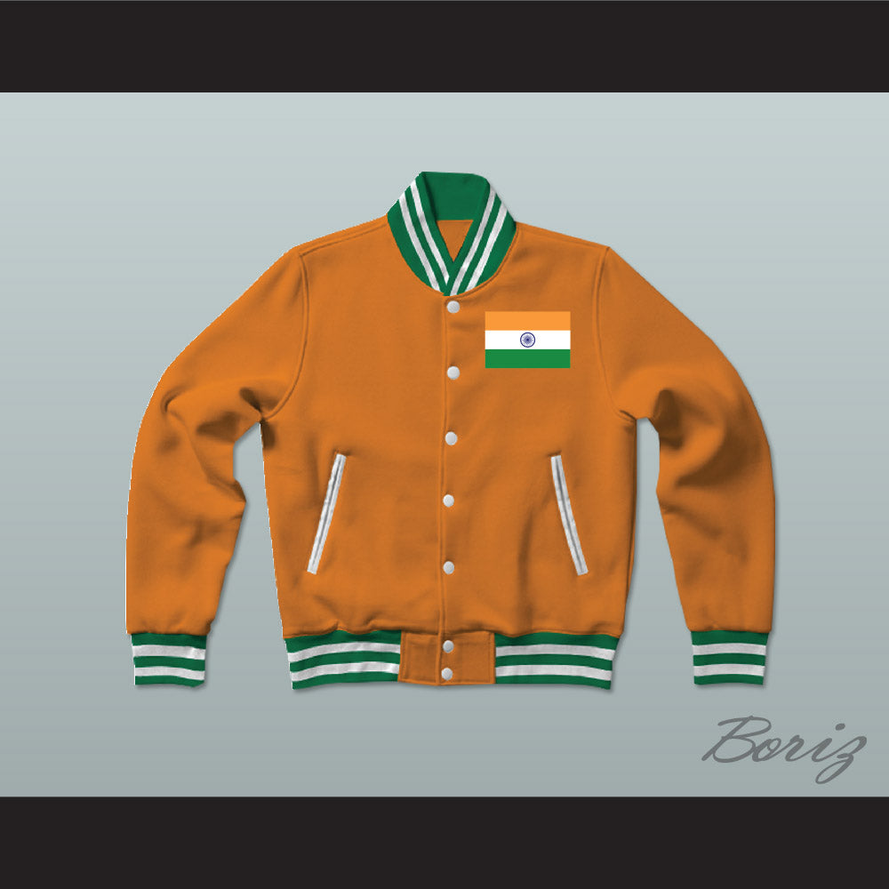 India Varsity Letterman Jacket-Style Sweatshirt
