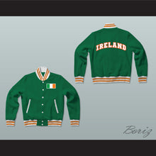 Load image into Gallery viewer, Ireland Varsity Letterman Jacket-Style Sweatshirt