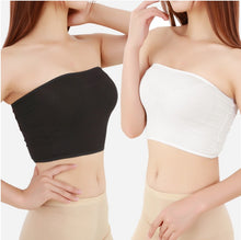 Load image into Gallery viewer, Imcute Fashion Women Tube Top Plus Size Ladies Basic Crop Strapless Padded Bandeau Bra Black White