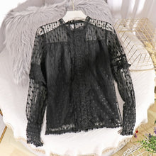 Load image into Gallery viewer, In stock, send within 24 hours Women&#39;s New Fairy Sweet Western Style Shirt Wear a Lace Top and a Polka Dot Lace Top