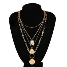 Load image into Gallery viewer, IngeSight.Z 3Pcs/Lot Multi Layered Virgin Mary Choker Necklace Collar Gold Color Carved Coin Pendant Necklaces for Women Jewelry