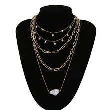 Load image into Gallery viewer, IngeSight.Z Bohemian Multi Layer Imitation Pearl Tassel Choker Necklace Collar Statement Pendant Necklace for Women Jewelry