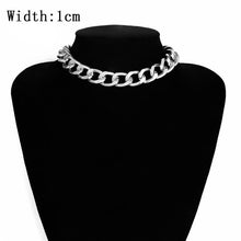 Load image into Gallery viewer, IngeSight.Z Punk Curb Cuban Choker Necklace Collar Statement Gold Color Chunky Thick Clavicle Chain Necklaces for Women Jewelry