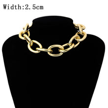 Load image into Gallery viewer, IngeSight.Z Punk Curb Cuban Choker Necklace Collar Statement Gold Color Chunky Thick Clavicle Chain Necklaces for Women Jewelry