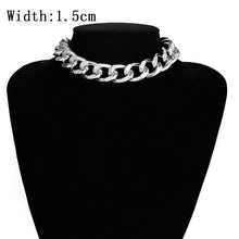 Load image into Gallery viewer, IngeSight.Z Punk Curb Cuban Choker Necklace Collar Statement Gold Color Chunky Thick Clavicle Chain Necklaces for Women Jewelry