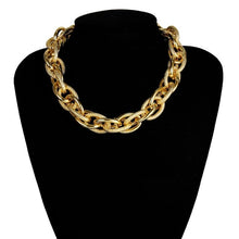 Load image into Gallery viewer, IngeSight.Z Punk Curb Cuban Choker Necklace Collar Statement Gold Color Chunky Thick Clavicle Chain Necklaces for Women Jewelry