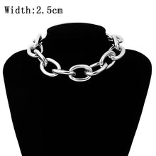 Load image into Gallery viewer, IngeSight.Z Punk Curb Cuban Choker Necklace Collar Statement Gold Color Chunky Thick Clavicle Chain Necklaces for Women Jewelry