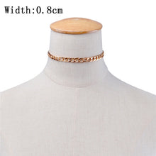 Load image into Gallery viewer, IngeSight.Z Punk Curb Cuban Choker Necklace Collar Statement Gold Color Chunky Thick Clavicle Chain Necklaces for Women Jewelry