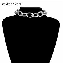 Load image into Gallery viewer, IngeSight.Z Punk Curb Cuban Choker Necklace Collar Statement Gold Color Chunky Thick Clavicle Chain Necklaces for Women Jewelry