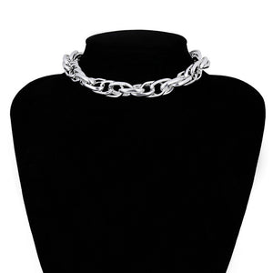 IngeSight.Z Punk Curb Cuban Choker Necklace Collar Statement Gold Color Chunky Thick Clavicle Chain Necklaces for Women Jewelry